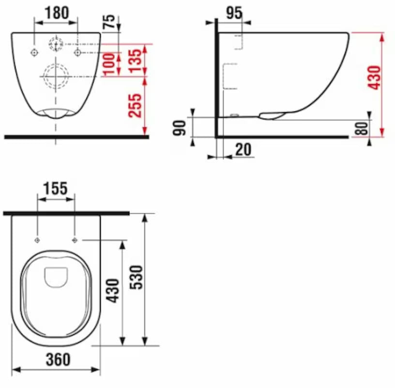Biała miska WC wisząca Jika Mio-N z technologią Rimless, ukrytym mocowaniem i powłoką Jika Perla.
