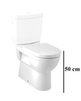Biała miska WC kompakt MISKA wc Jika Mio z lejowym spłukiwaniem i odpływem Vario, bez spłuczki i deski.