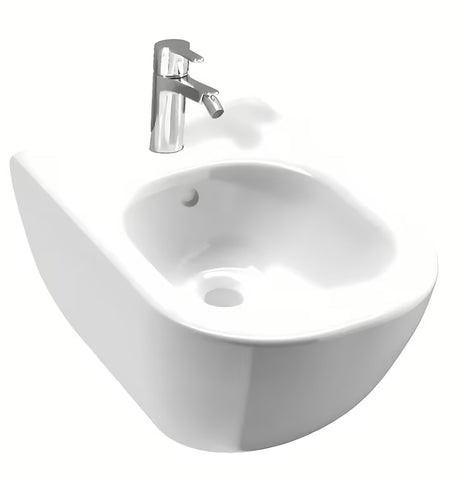 Wiszący bidet Jika Mio-N w kolorze białym z otworem pro baterię i z wewnętrznym doprowadzeniem wody