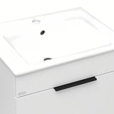 Biała szafka wisząca z umywalką ceramiczną Jika Plan z szufladami z pełnym wysuwem