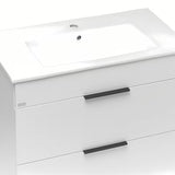 Wisząca biała szafka z umywalką ceramiczną Jika Plan z szufladami z pełnym wysuwem