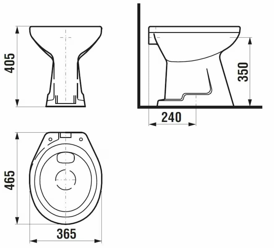Miska WC Stojąca Jika Sam w kolorze białym z odpływem pionowym, bez spłuczki