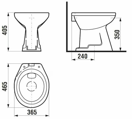 Miska WC Stojąca Jika Sam w kolorze białym z odpływem pionowym, bez spłuczki