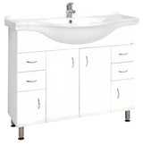 Biała szafka łazienkowa Keramia Pro s z ceramiczną umywalką
