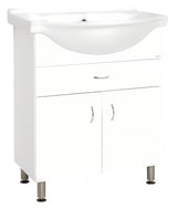 Keramia Pro szafka łazienkowa z ceramiczną umywalką 70x56x85 cm w białym połysku, z nóżkami