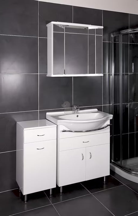 Keramia Pro szafka łazienkowa z ceramiczną umywalką 70x56x85 cm w białym połysku, z nóżkami
