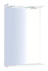 Prostokątne LUSTRO led Keramia Pro 60x80 cm z białą ramą, montaż pionowy.