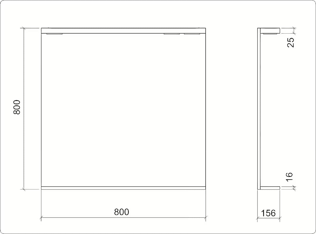Keramia Pro prostokątne LUSTRO led 80x80 cm w białej ramie, stopień ochrony IP44, montaż pionowy.