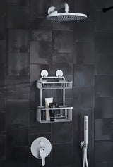 Łazienkowa półka Kleine Wolke Rocco w wykończeniu aluminium pro montaż na klej bez wiercenia.