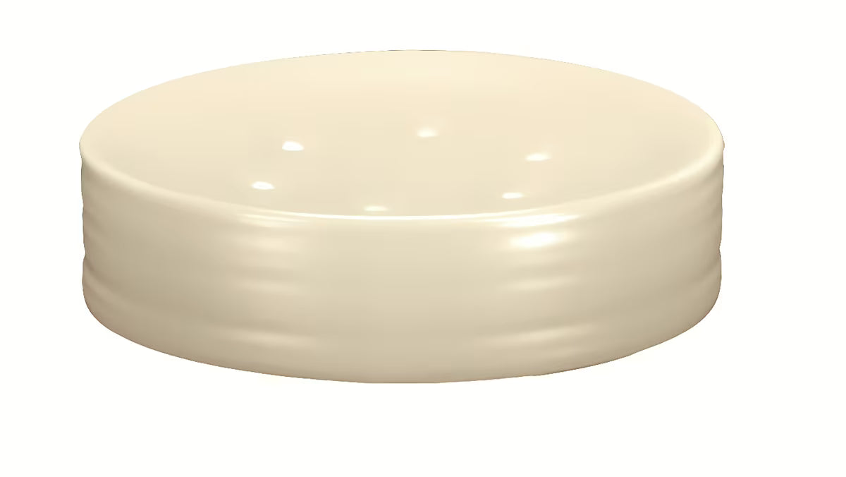Wolnostojący  ceramiczna mydelniczka Kleine Wolke Sahara w kolorze natural o prostym, eleganckim designie.