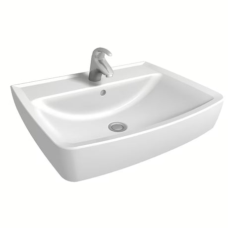 Biała meblowe ceramiczna umywalka Kolo Rekord 60 x 45 cm z otworem na baterię pośrodku