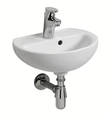 Biała ceramiczna mała umywalka Kolo Rekord 40x33 cm z otworem pro na baterię pośrodku