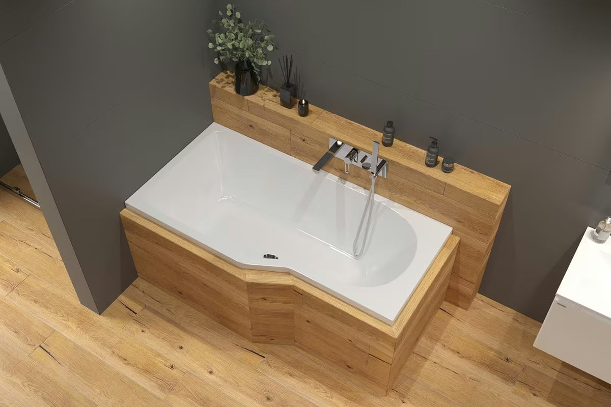 Laguna Beáta Plus asymetryczna wanna narożna prawa 160x80 cm z lanego akrylu PMMA z błyszczącą powierzchnią