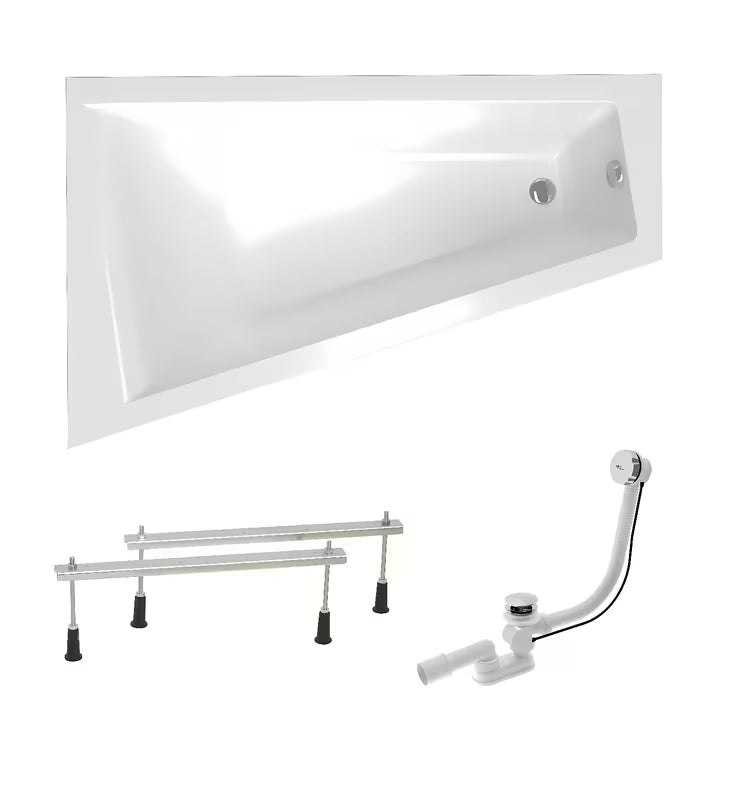 Asymetryczna wanna akrylowa Laguna Idea Plus lewa 160 x 100 cm