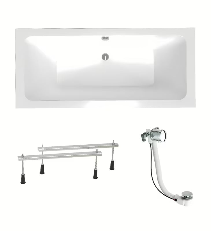Prostokątna wanna akrylowa Laguna Nora Plus 170 x 75 cm pro w wersji lewej i prawej