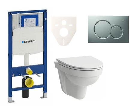 Zestaw WC podtynkowy Laufen Pro Nordic z modułem Geberit Duofix i przyciskiem spłukującym w wykończeniu chrom mat.