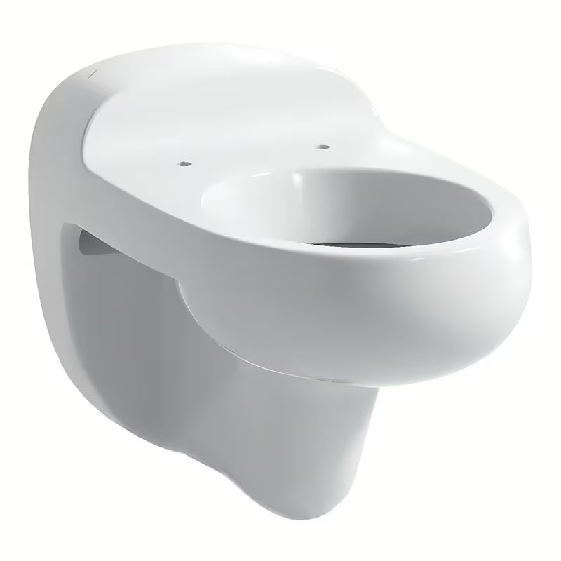 Biała dziecięca miska WC wisząca Laufen Florakids z wysokiej jakości ceramiki sanitarnej z głębokim spłukiwaniem.