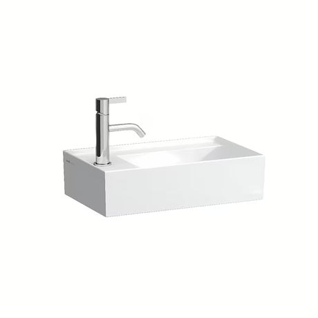 Biała ceramiczna mała umywalka Laufen Kartell 46x28 cm z łatwą w utrzymaniu powierzchnią