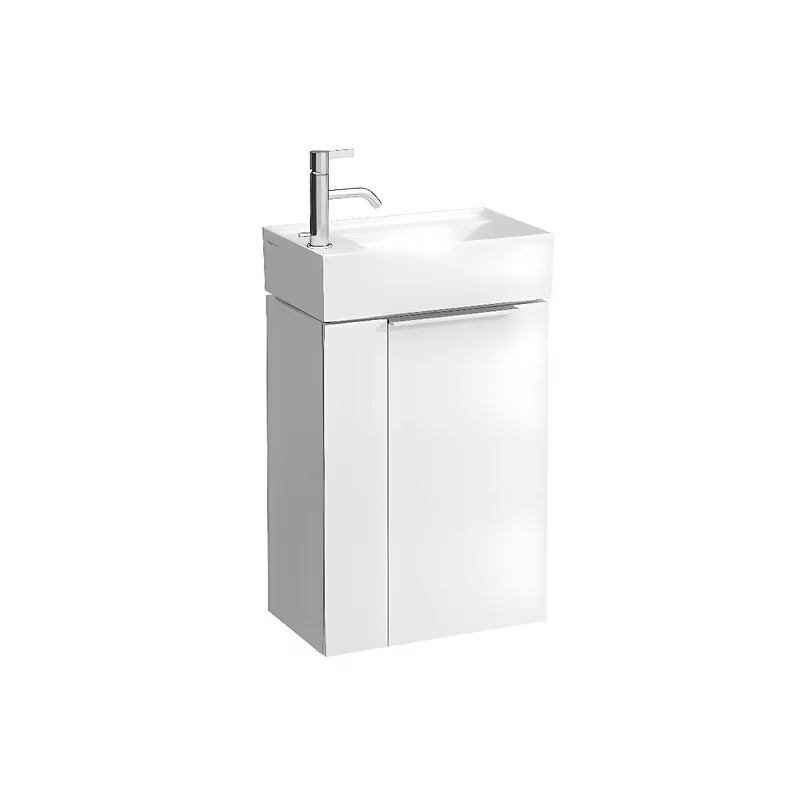 Biała ceramiczna mała umywalka Laufen Kartell 46x28 cm z łatwą w utrzymaniu powierzchnią