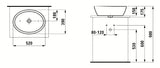 Laufen Pro umywalka nablatowa  52 x 39 cm w białej ceramice bez otworu na baterię