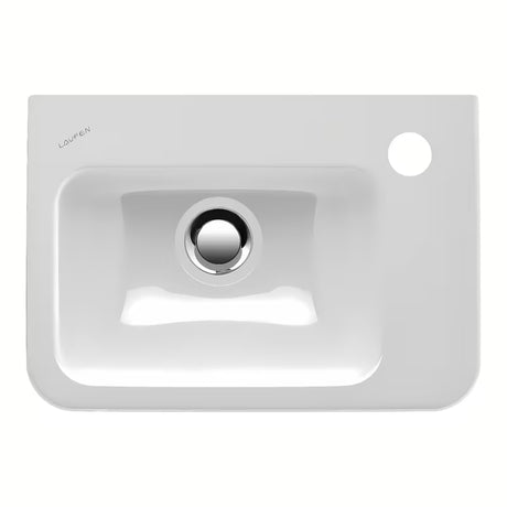 Biała ceramiczna mała umywalka Laufen Pro S 45 x 34 cm z otworem pro na baterię pośrodku