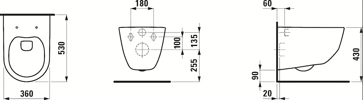 Białe miska WC wisząca Laufen Pro s z bezkołnierzową technologią Rimless i ukrytym mocowaniem EasyFit 2.0