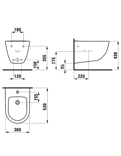 Biały wiszący bidet Laufen Pro s o nowoczesnym designie do łazienki