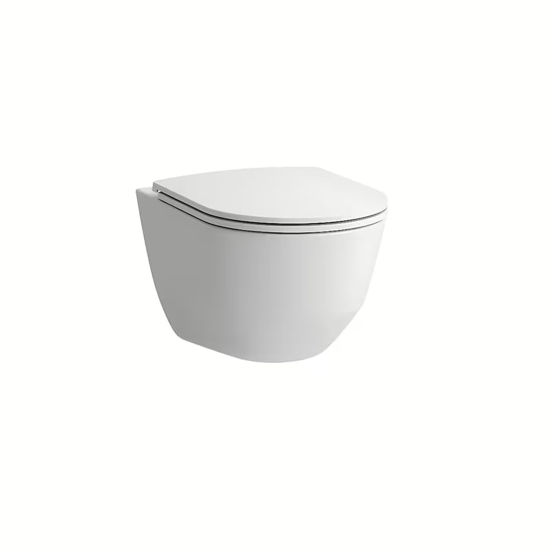 Biała miska WC wisząca Laufen Pro bez układu spłukującego z deską slim soft Close i ukrytym mocowaniem.