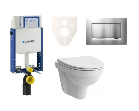 Zestaw WC podtynkowy Laufen Pro Nordic z modułem Geberit Kombifix i przyciskiem spłukującym w chromie matowym