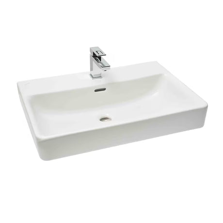 Wiszące ceramiczna umywalka Laufen Pro S biała z otworem na pro baterię pośrodku, 65x46,5 cm.