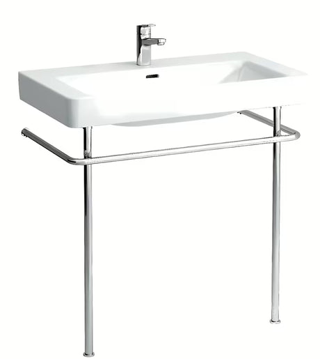 Umywalka meblowa Laufen Pro S 85x46 cm z błyszczącej białej ceramiki z otworem pro baterię pośrodku.