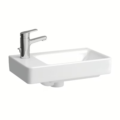 Biała ceramiczna mała umywalka Laufen Pro S 48x28 cm z otworem pro na baterię po lewej stronie