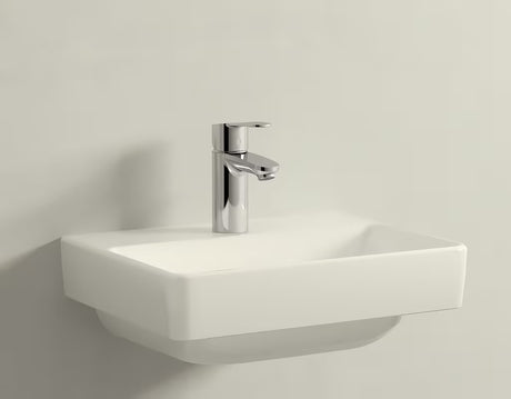 Biała ceramiczna mała umywalka Laufen Pro S 45 x 34 cm z otworem pro na baterię pośrodku