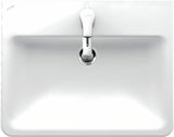 Wpuszczane ceramiczna umywalka Laufen Pro S 56x44 cm w kolorze białym, z otworem pro na baterię pośrodku