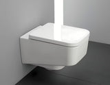Biały miska WC wisząca Laufen Pro S w bezkołnierzowym wykonaniu bez układu spłukującego i o kwadratowym designie.