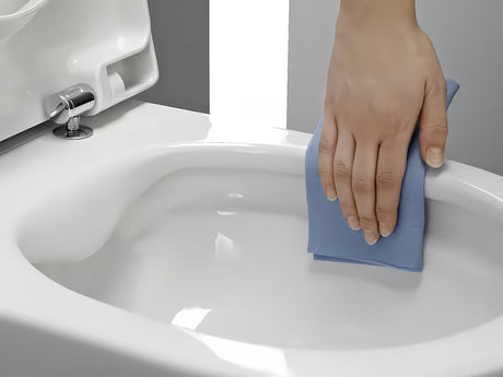 Biały miska WC wisząca Laufen Pro S w bezkołnierzowym wykonaniu bez układu spłukującego i o kwadratowym designie.