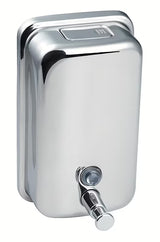 Elegancki ścienny dozownik do mydła Chrome z polerowanej stali nierdzewnej o pojemności 850 ml.