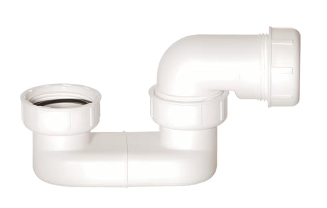 Biały syfon wannowy SIKO Multi 6/4x40 mm-B z nakrętkami do automatów wannowych