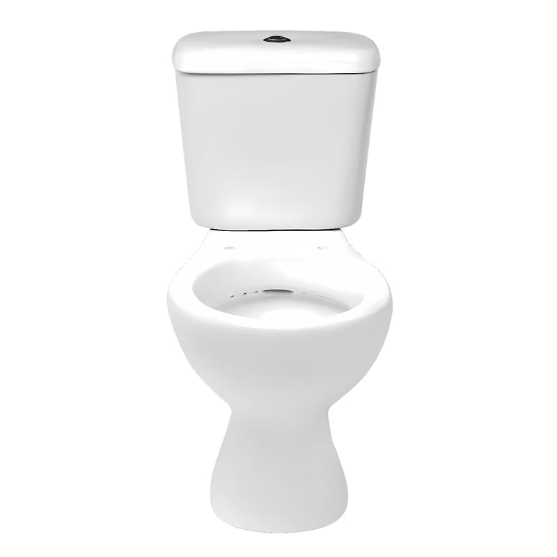 Biały KOMPAKT wc Multi Eur z odpływem dolnym do podłogi i spłuczką z zaworami w komplecie