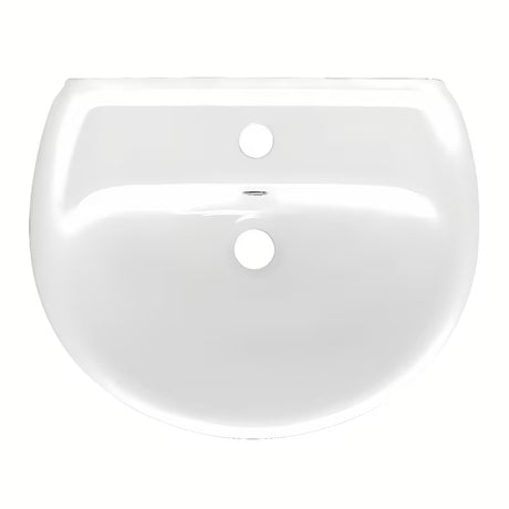 Biała wiszące ceramiczna umywalka Multi 50 x 39,5 cm z otworem pro baterię pośrodku