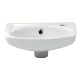Biała ceramiczna mała umywalka Multi 35x28 cm z otworem na pro baterię po prawej stronie