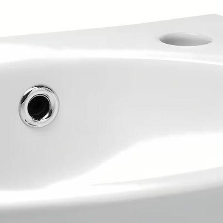 Biała ceramiczna mała umywalka Multi 35x28 cm z otworem na pro baterię po prawej stronie