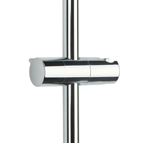 Chromowany system prysznicowy Multi z deszczownicą i słuchawką prysznicową, o kwadratowym designie