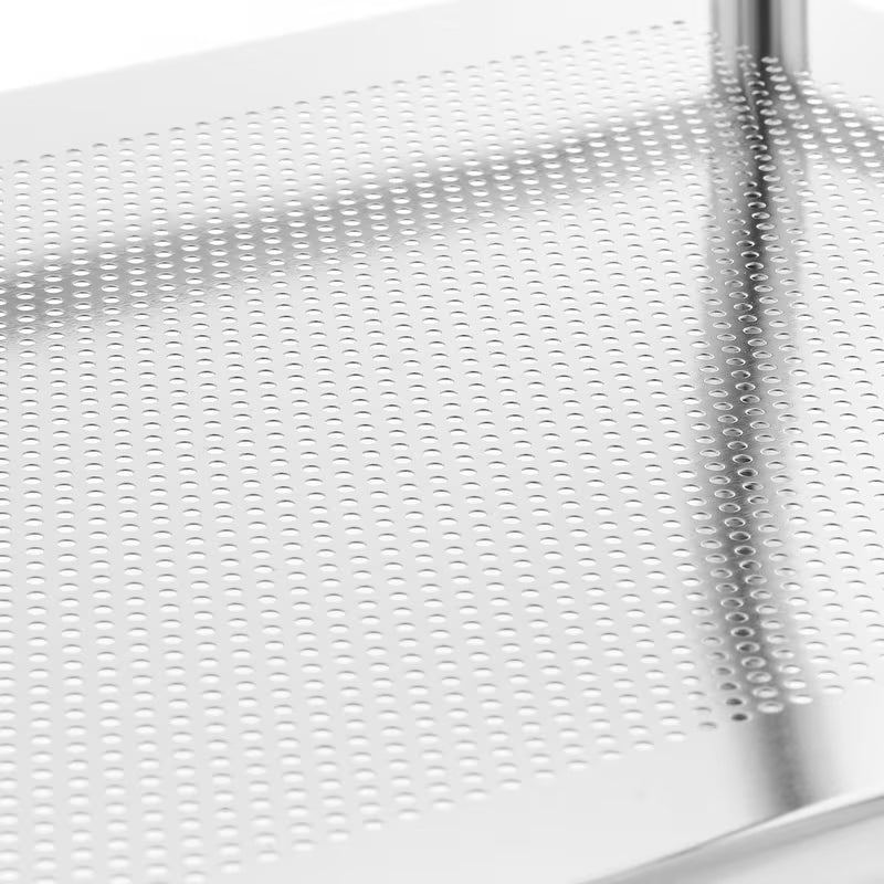 Praktyczny na kółkach łazienkowy wózek z trzema półkami w wykończeniu Chrome