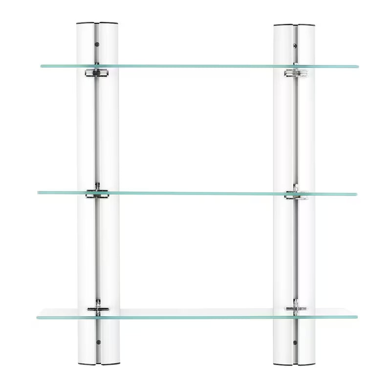 Chromowana łazienkowa ścienna półka Multi Chrome z trzema półkami i kwadratowym designem