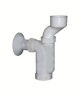 Biały pisuarowy syfon Slovarm Multi w komplecie z mankietem i rurą odpływową 40 mm.