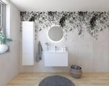 Zestaw mebli Łazienkowych Naturel Ancona w białym połysku z szafką, ceramiczną umywalką i lustrem LED