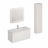 Zestaw mebli Łazienkowych Naturel Ancona w białym połysku z szafką wiszącą i umywalką ceramiczną