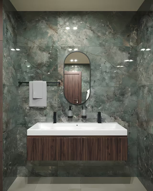 Owalne lustro Naturel B-Way 40x80 cm w kolorze czarnym