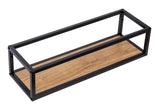 Wisząca półki Naturel Blackframe w dekorze klonu, z czarną metalową ramą i błyszczącą powierzchnią